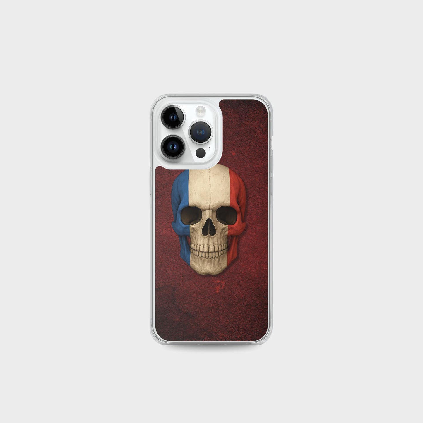 French Flag Skull - Clear Case for iPhone®