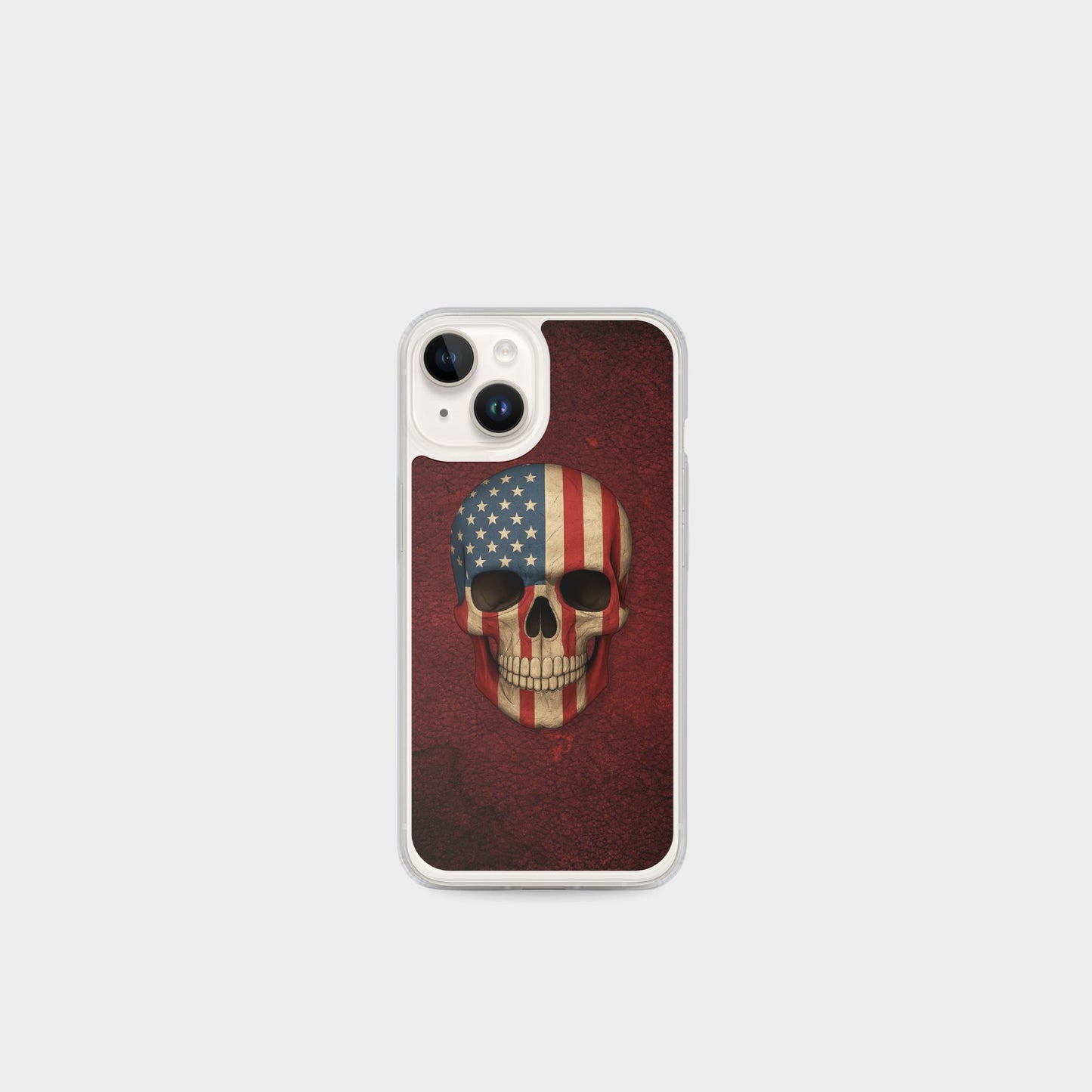 American Flag Skull - Clear Case for iPhone®