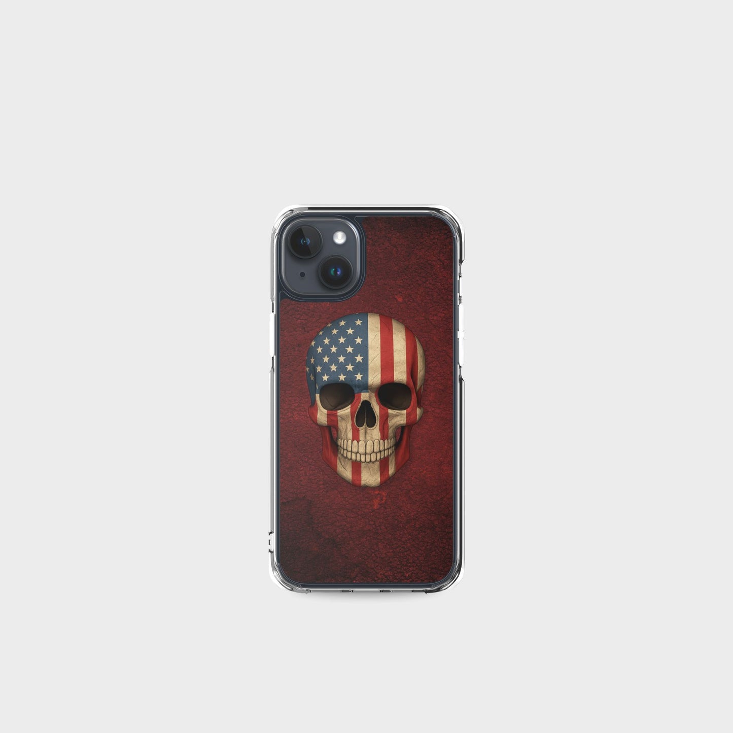 American Flag Skull - Clear Case for iPhone®