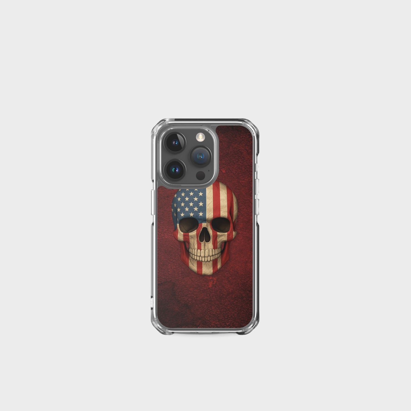 American Flag Skull - Clear Case for iPhone®