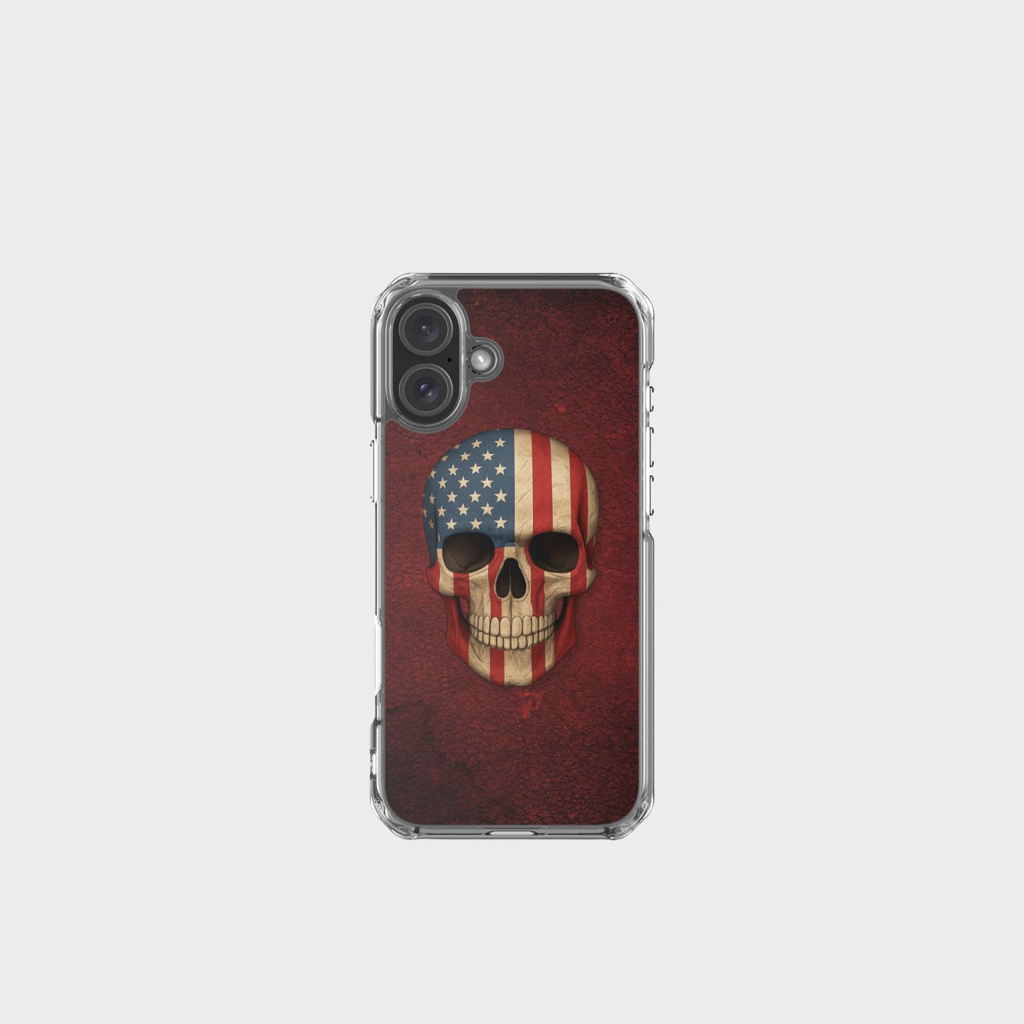 American Flag Skull - Clear Case for iPhone®