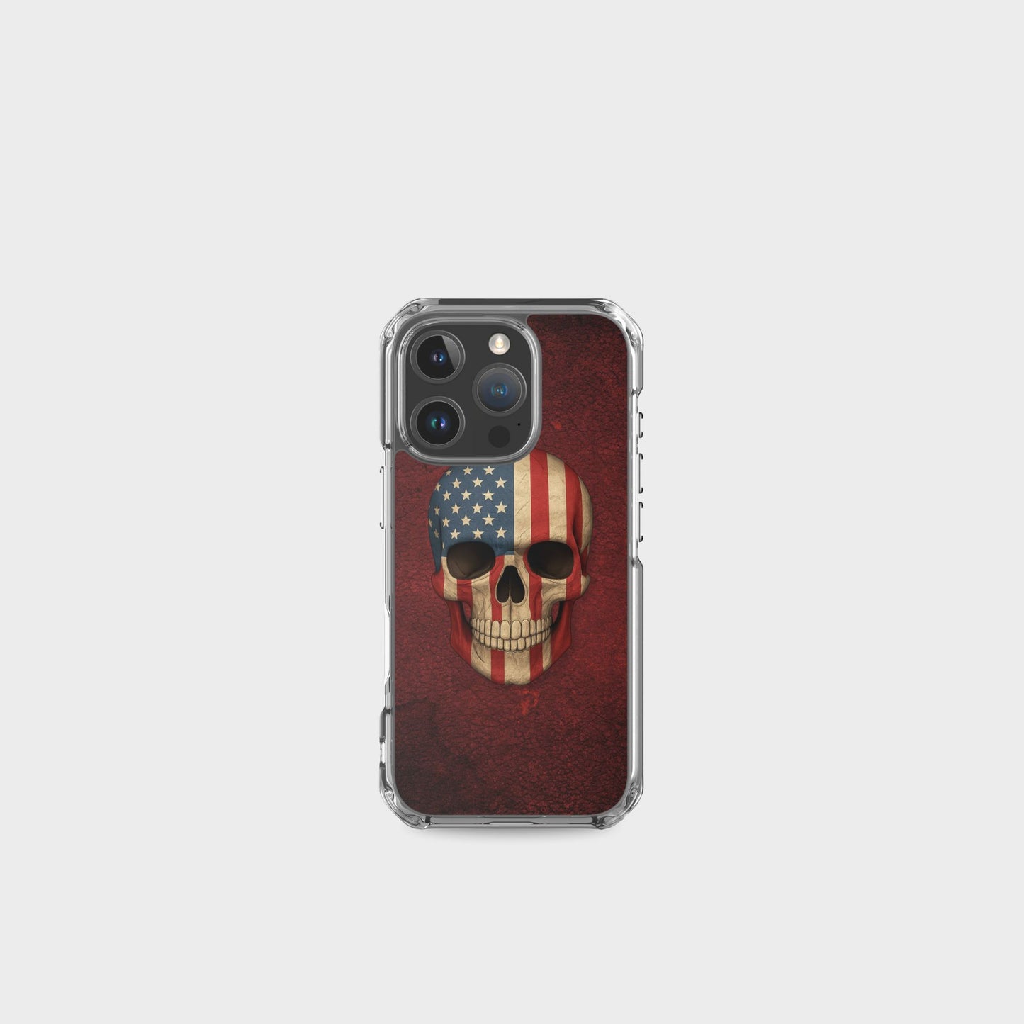 American Flag Skull - Clear Case for iPhone®